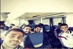 عکس سلفی کاسیاس در اتوبوس