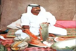 خوردن هندوانه به سبک صدام حسین!/عکس