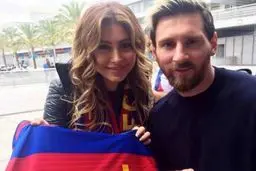 تصویری از سلفی مسی با خواننده مشهور زن عرب