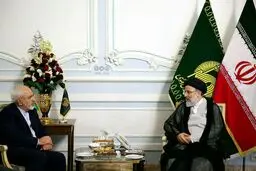 ظریف به دیدار رقیب روحانی رفت+عکس