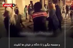 مردم مجسمه سیاستمداران نژادپرست در کارولینای شمالی را دار زدند! + ويدئو