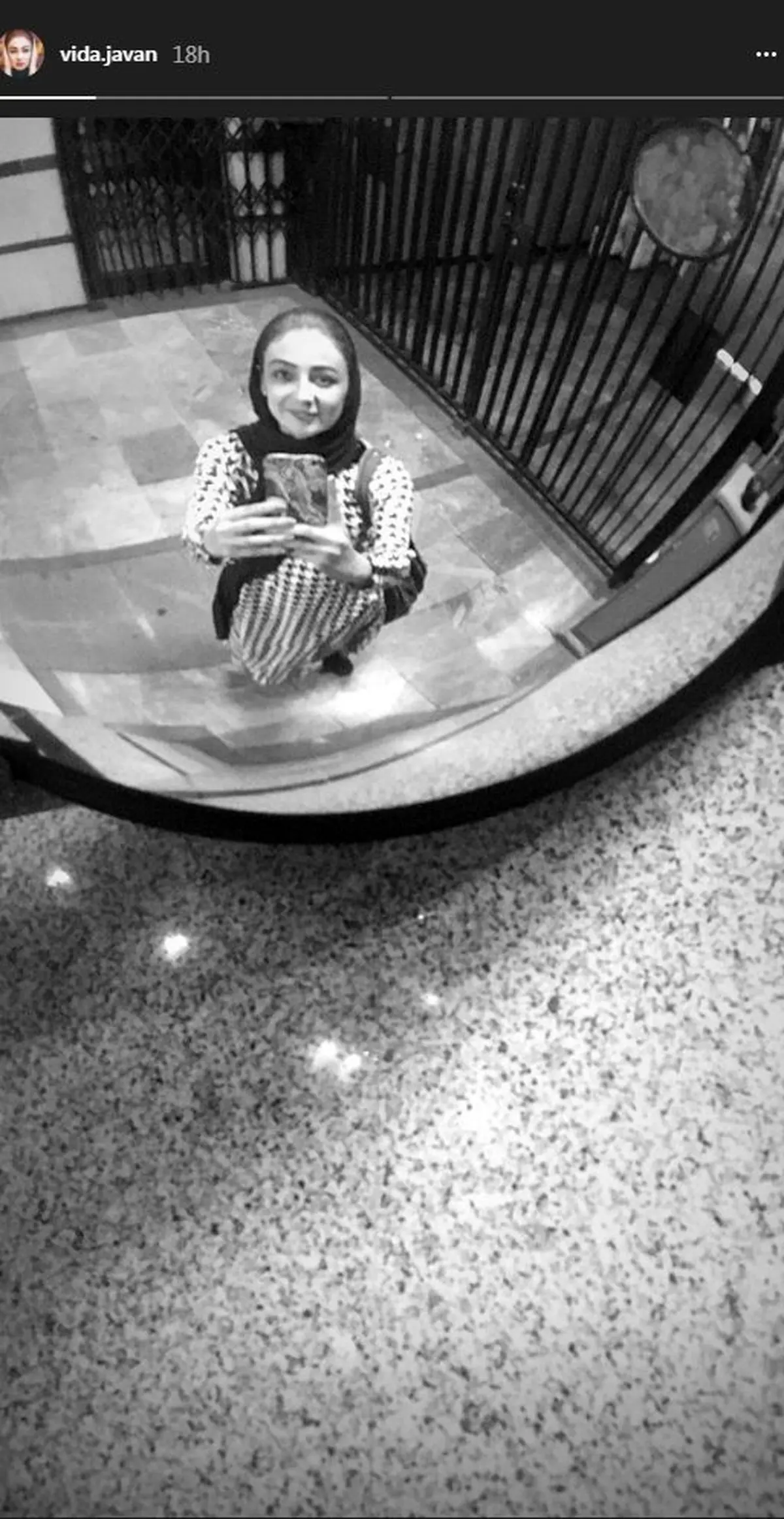 سلفی آینه‌ای جالب ویدا جوان/ عکس