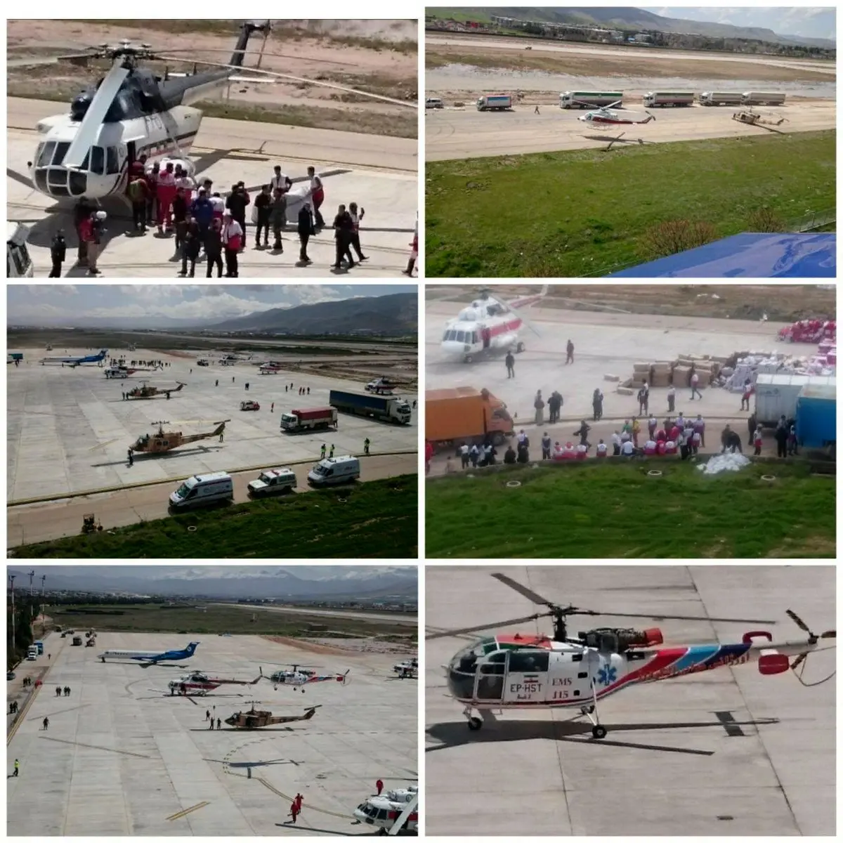 عکس/امدادرسانی به سیل زدگان در فرودگاه خرم‌آباد