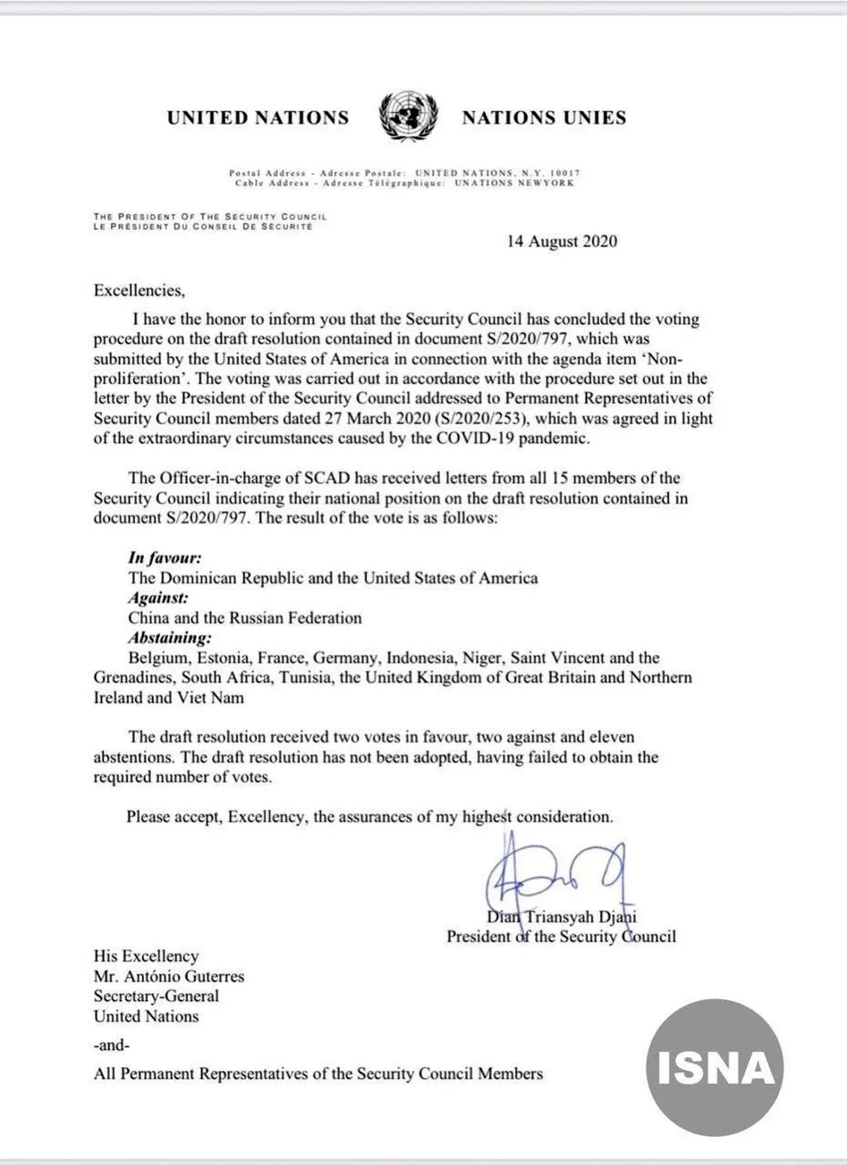 شکست قاطع آمریکا در تحریم تسلیحاتی ایران / فقط جمهوری دومینیکن با واشنگتن همراه شد!