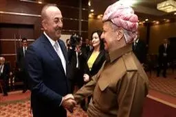 دیدار چاووش‌اوغلو با مسعود بارزانی در اربیل