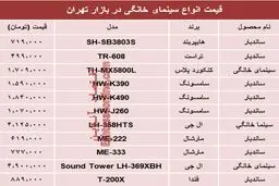 نرخ انواع سینما خانگی در بازار تهران؟ +جدول