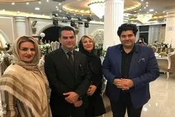 سالار عقیلی و همسرش در کنار مرجانه گلچین و برادرش/عکس