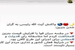 واکنش آیت الله رئیسی به گران شدن بنزین + توئیت