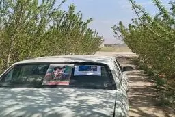 تبلیغات احمدی‌نژادی‌ها به شیشه خودرو‌ها رسید + عکس