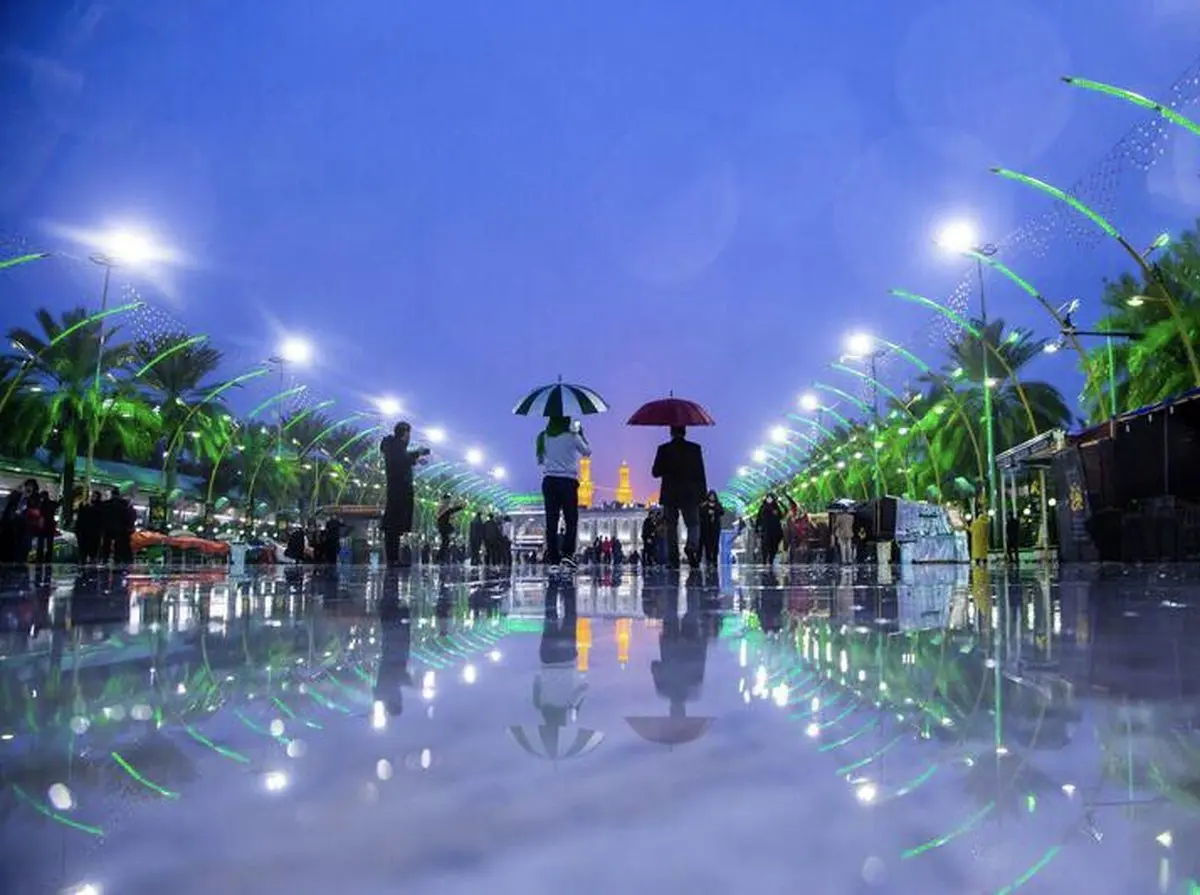 تصاویری زیبا از آسمان بارانی کربلا/ تصاویر