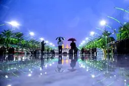 تصاویری زیبا از آسمان بارانی کربلا/ تصاویر