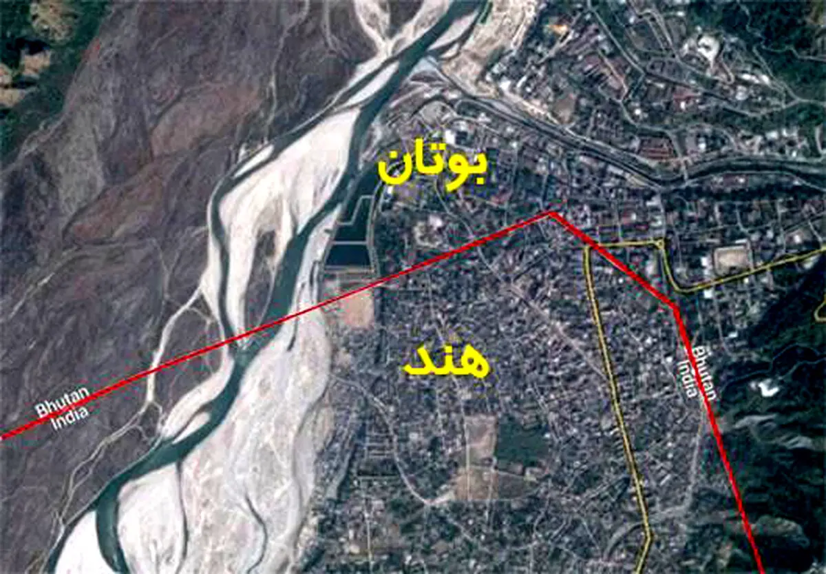 تفاوت جالب هند و بوتان در یک شهر مرزی /عکس