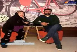 تیپ عجیب بهاره رهنما در کنار همسرش /عکس