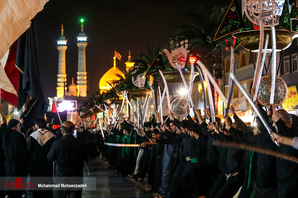 تصاویری از مراسم مشق شمشیر هیات نجف اشرف قم