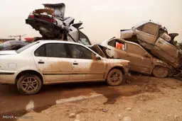 تصادف وحشتناک با 8 کشته به دلیل گردوخاک خوزستان /گزارش تصویری