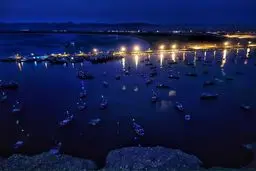 منظره زیبا از شب های بندر ماهیگیری بِریس