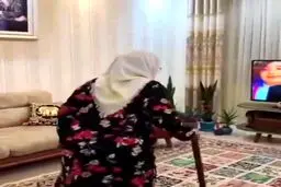 ببینید مادر عمو پورنگ چه جوری ورزش می کنه+فیلم