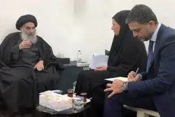 دیدار نماینده سازمان ملل با آیت‌الله سیستانی/ عکس