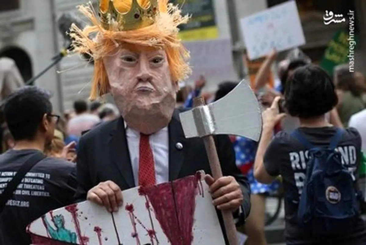 استقبال متفاوت از ترامپ در آمریکا/تصاویر