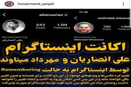 چه بر سر اکانت اینستاگرام انصاریان و میناوند آمد؟ + عکس