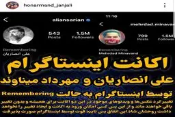 چه بر سر اکانت اینستاگرام انصاریان و میناوند آمد؟ + عکس