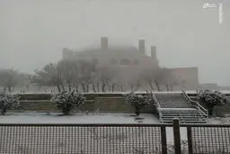 عکس/ بارش برف در شهر تاریخی سلطانیه