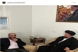 محسن تنابنده در کنار سید حسن خمینی/عکس