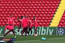 ببینید: تمرین تیم بارسلونا در آنفیلد برای دیدار با لیورپول