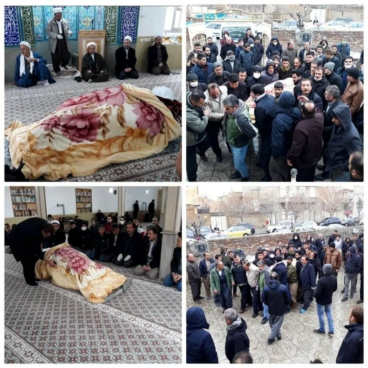 مراسم تشییع پیکر جهان پهلوان سیامند رحمان در اشنویه + عکس