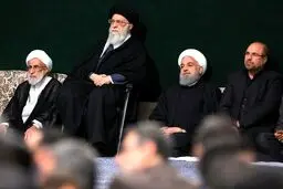 تصاویر مراسم عزاداری ایام فاطمیه با حضور رهبر انقلاب، حسن روحانی، قالیباف و...