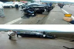 تصادف شدید پورشه در شمال/ عکس