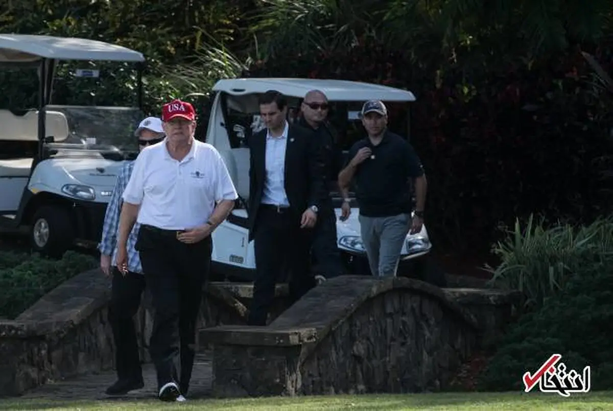 گلف بازی ترامپ با تم پیگیری اخبار ایران/تصاویر