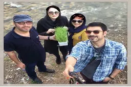 سلفی جدید مهدی پاکدل و همسرش در روز طبیعت