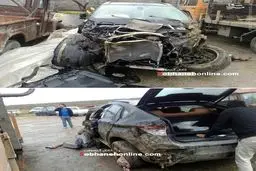 تصادف شدید BMW X6 در ایران/ عکس