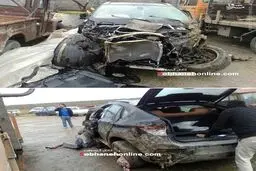 تصادف شدید BMW X6 در ایران/ عکس