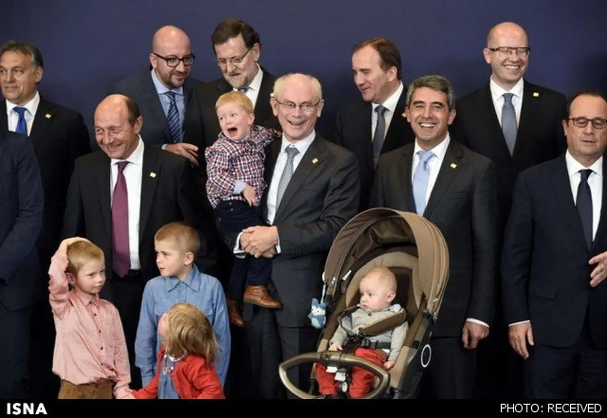 رهبران اروپا با نوه‌هایشان /عکس