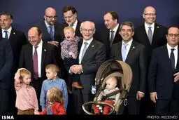 رهبران اروپا با نوه‌هایشان /عکس