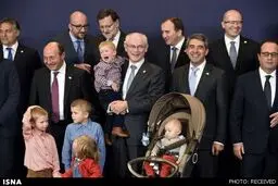 رهبران اروپا با نوه‌هایشان /عکس