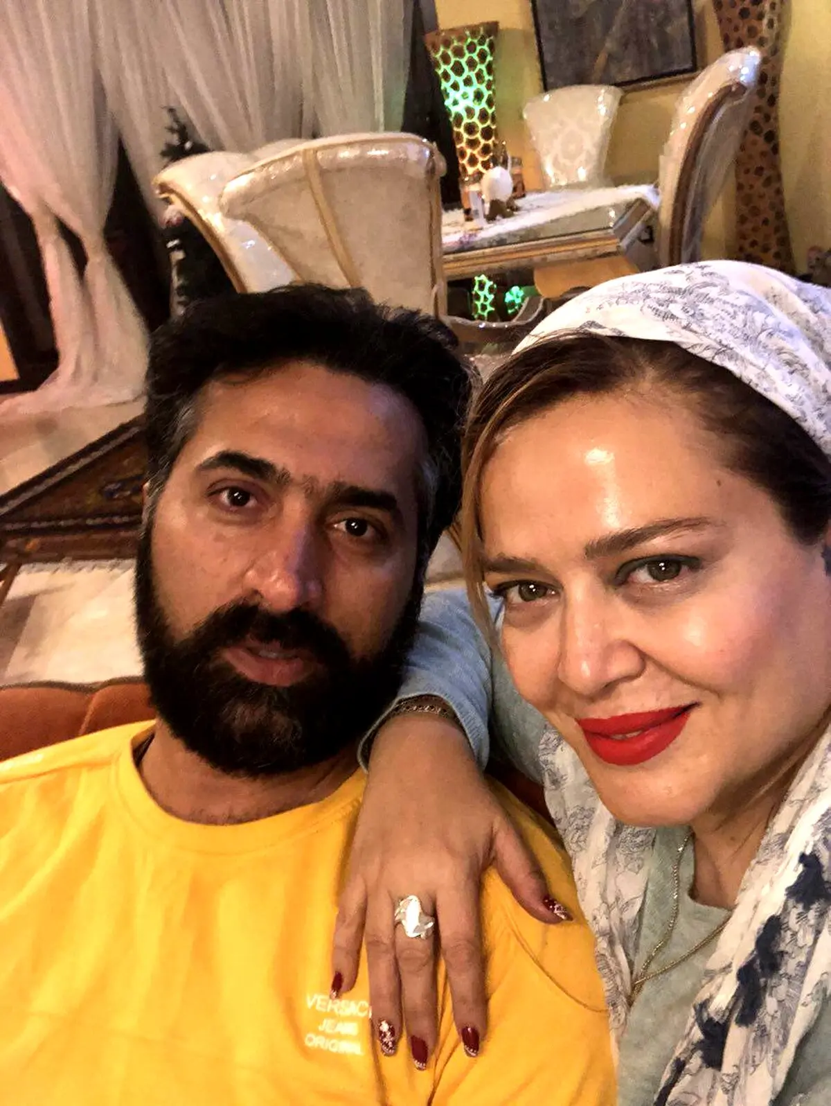 سلفی بهاره رهنما و همسرش قبل از مهمانی/عکس