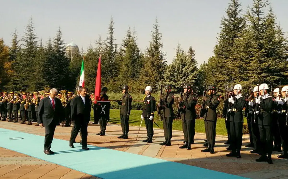 استقبال رسمی از جهانگیری از سوی نخست وزیر ترکیه در آنکارا/ عکس