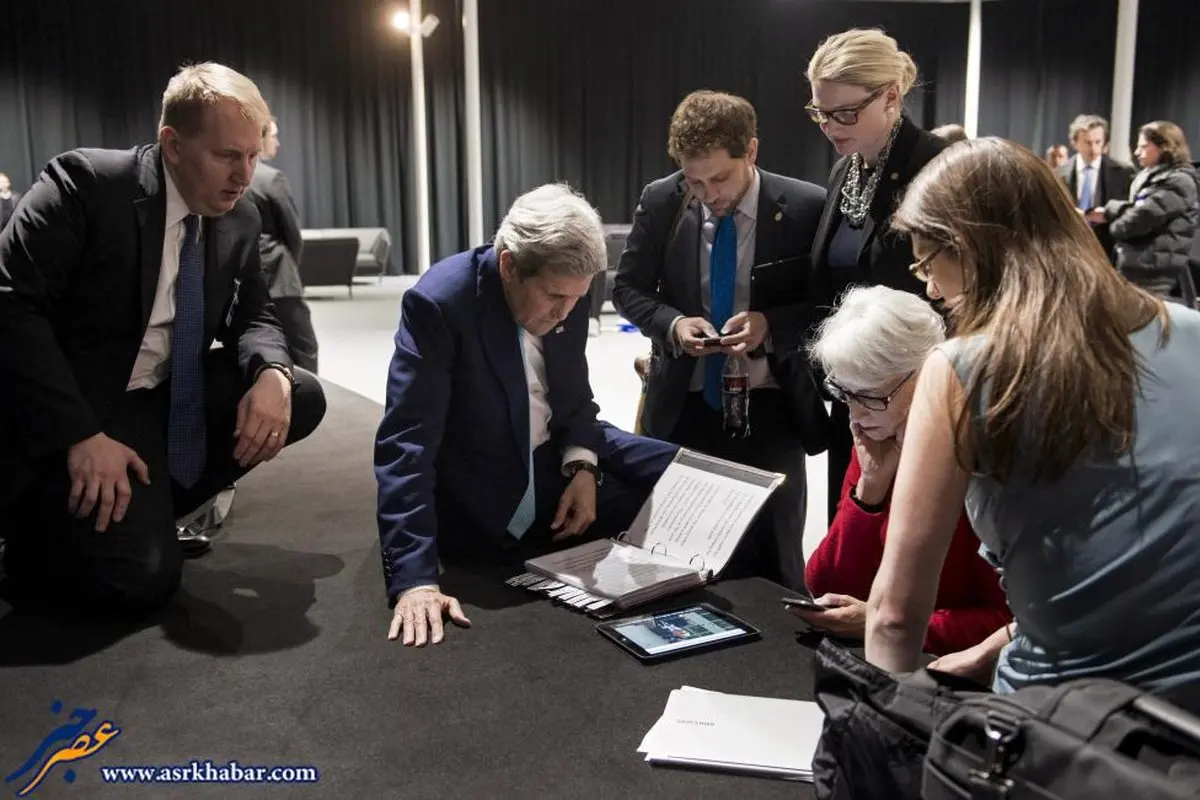 عکسی جالب از جان کری بعد از بیانیه تفاهم لوزان