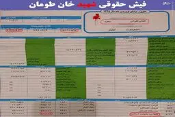 فیش حقوقی شهید مدافع حرم در خان طومان/ عکس