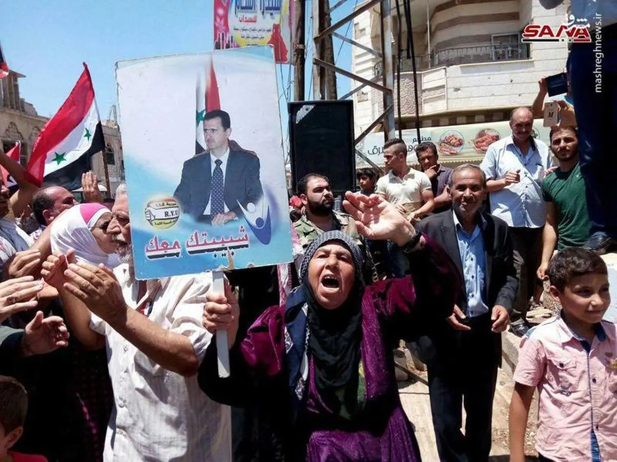 تصاویر/ شادی مردم"الحراک"از ورود ارتش سوریه