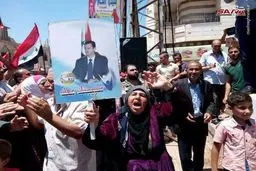 تصاویر/ شادی مردم"الحراک"از ورود ارتش سوریه