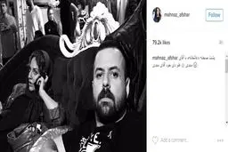 مهناز افشار و آقای سیدی در پشت صحنه «عاشقانه» | عکس