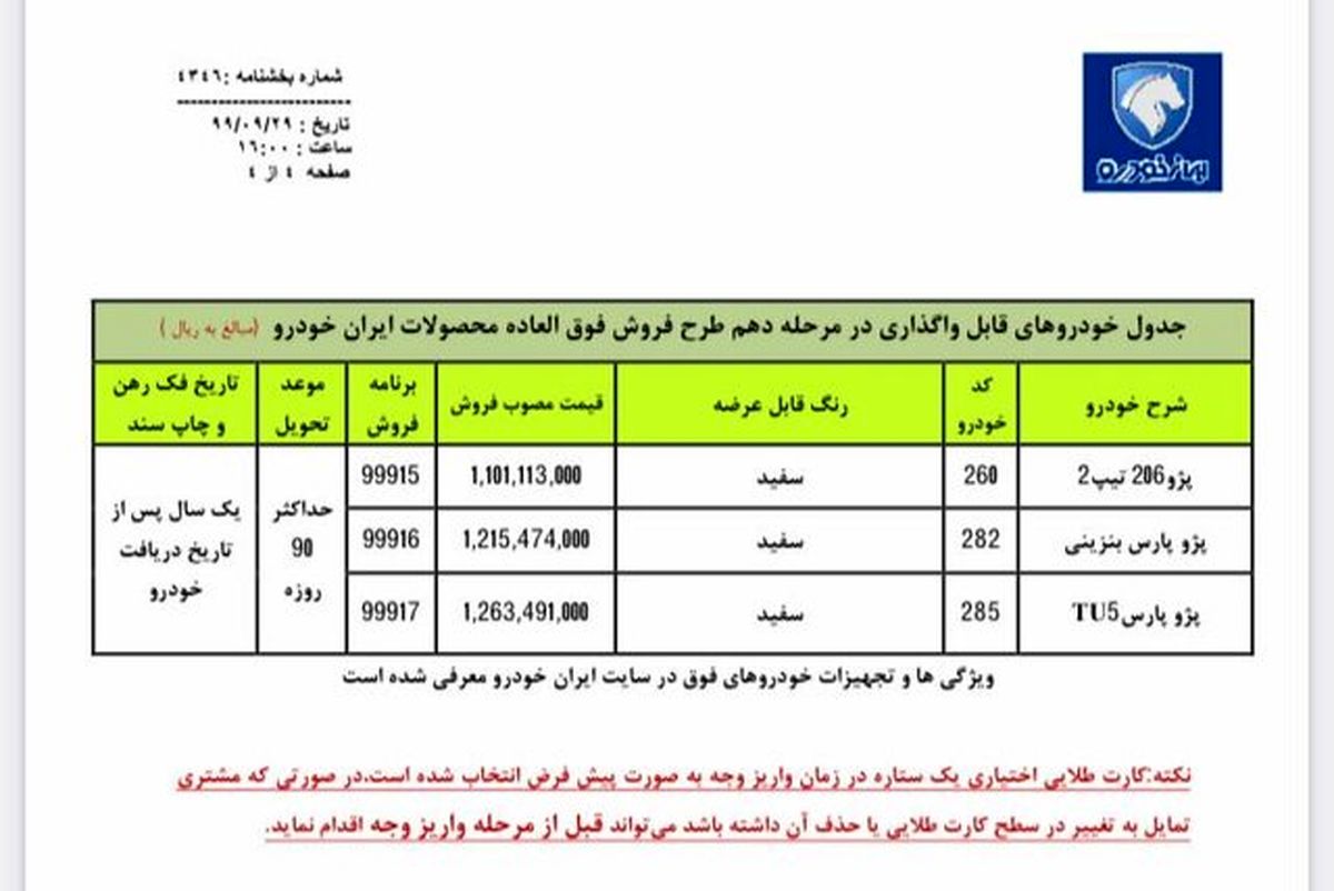 فروش فوق العاده محصولات ایران خودرو / شرایط ثبت نام + جدول قیمت