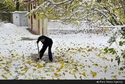 تصاویری زیبا از بارش برف پاییزی در دماوند