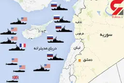 آرایش ناوهای جنگی در ساحل شام + نقشه منطقه