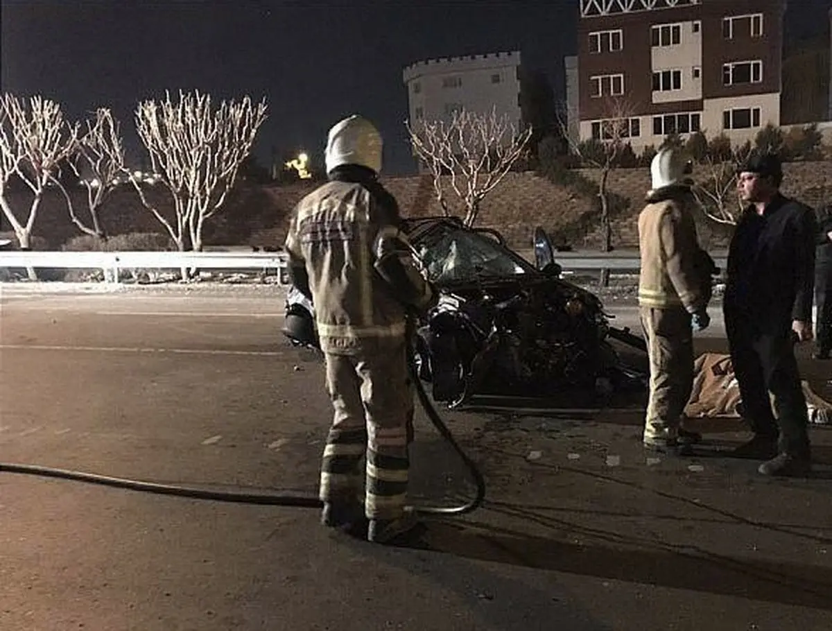 برخورد مرگبار و دلخراش خودرو206 با گاردریل/ تصاویر