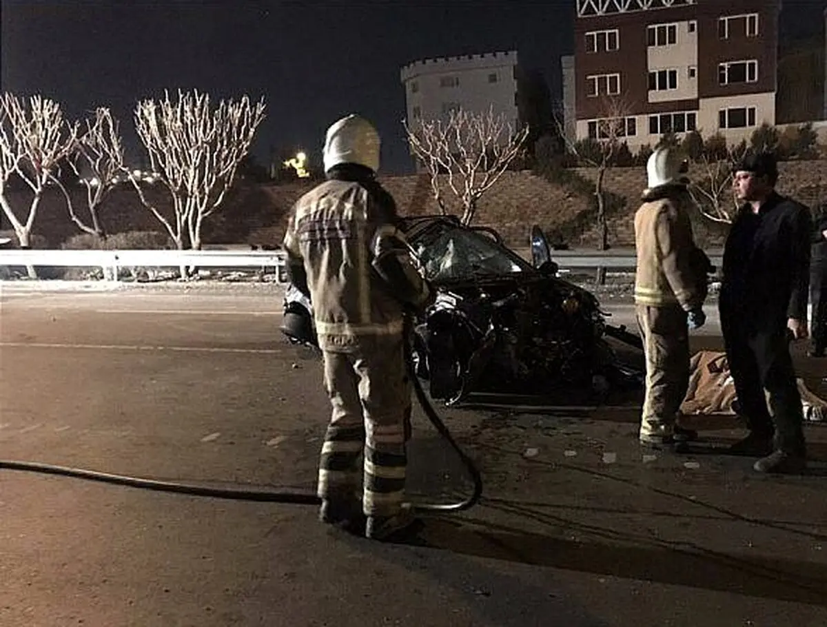 برخورد مرگبار و دلخراش خودرو206 با گاردریل/ تصاویر